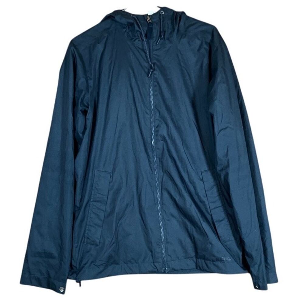 REI Co-Op Mens Jacket Navy Blue Full-Zip Hooded Windbreaker Long Sleeve Small